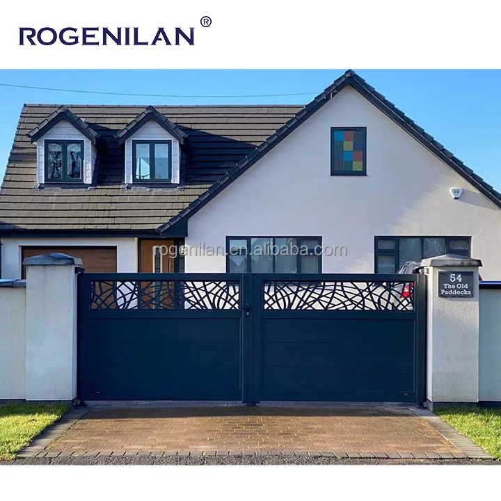 Garden Security System Sliding gate customized  way easy maintenance aluminum gate