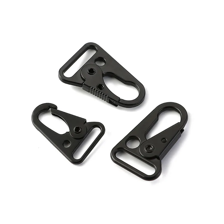 Outdoor Bag Accessories 1.5 inch Black Color Quick Release Metal Olecranon Bag Strap Snap Hooks Strong Carabiner Buckle