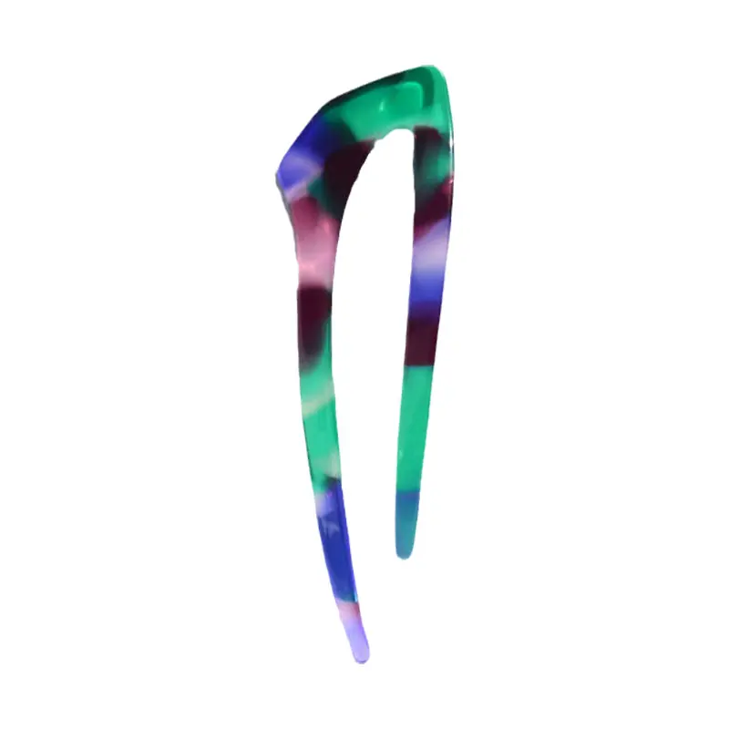 korean hot sale fancy small clips for girls hair pins stylish women u shaped pin for hair styling cellulose acetate hair fork