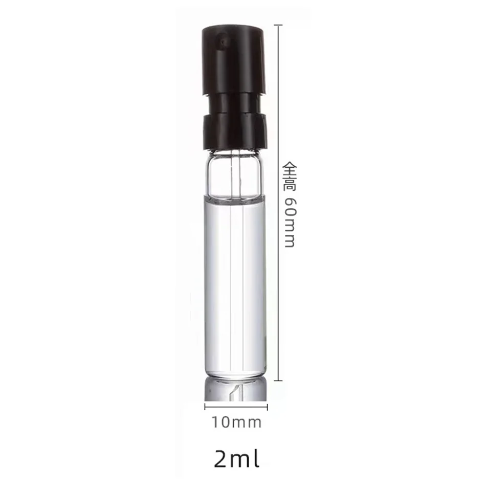 2ML Black White Mini Size France Style Empty Glass Sample Fragrance Perfume Tester Bottle