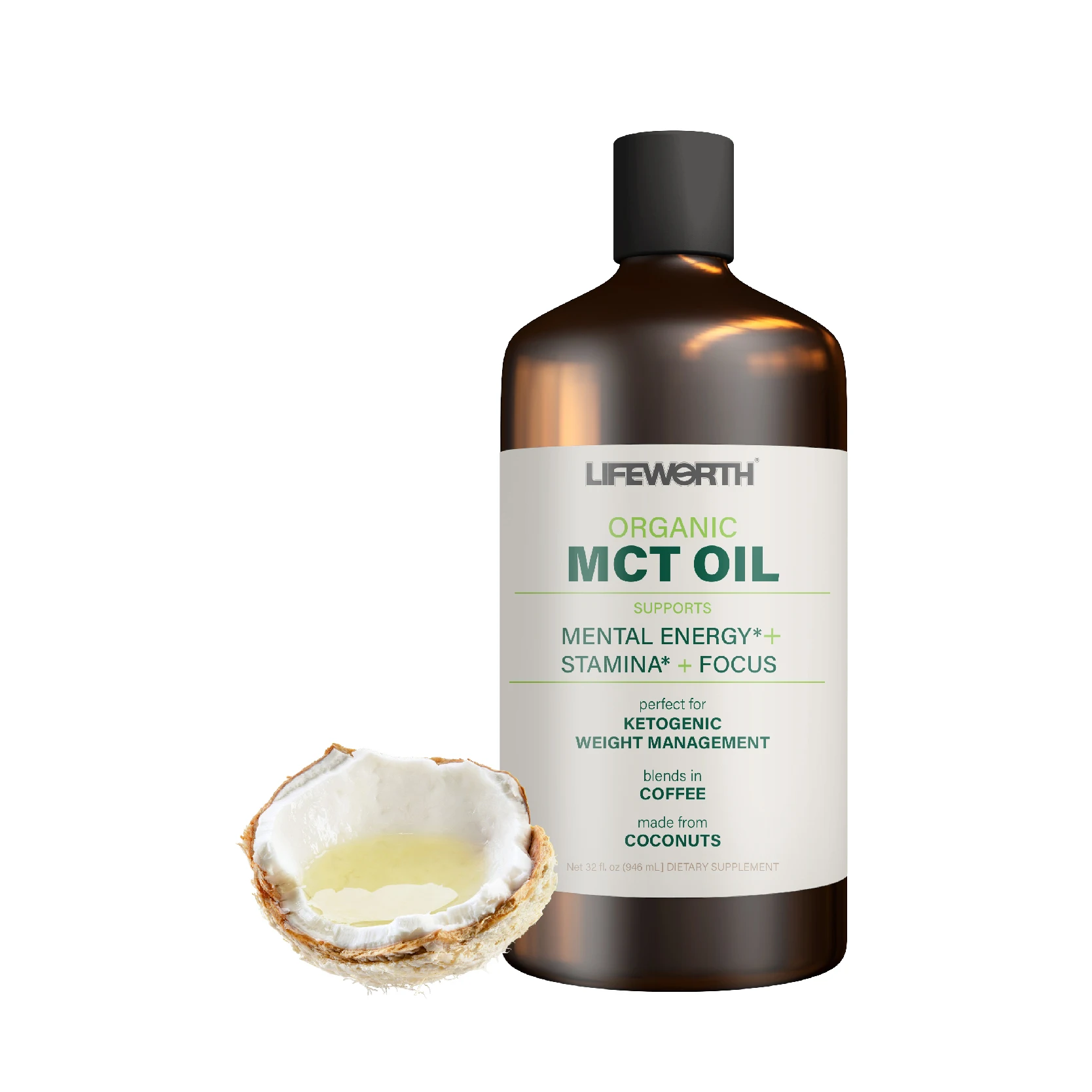 LIFEWORTH частная торговая марка органическое кокосовое масло Keto MCT C8 пищевой жидкий энергетический усилитель