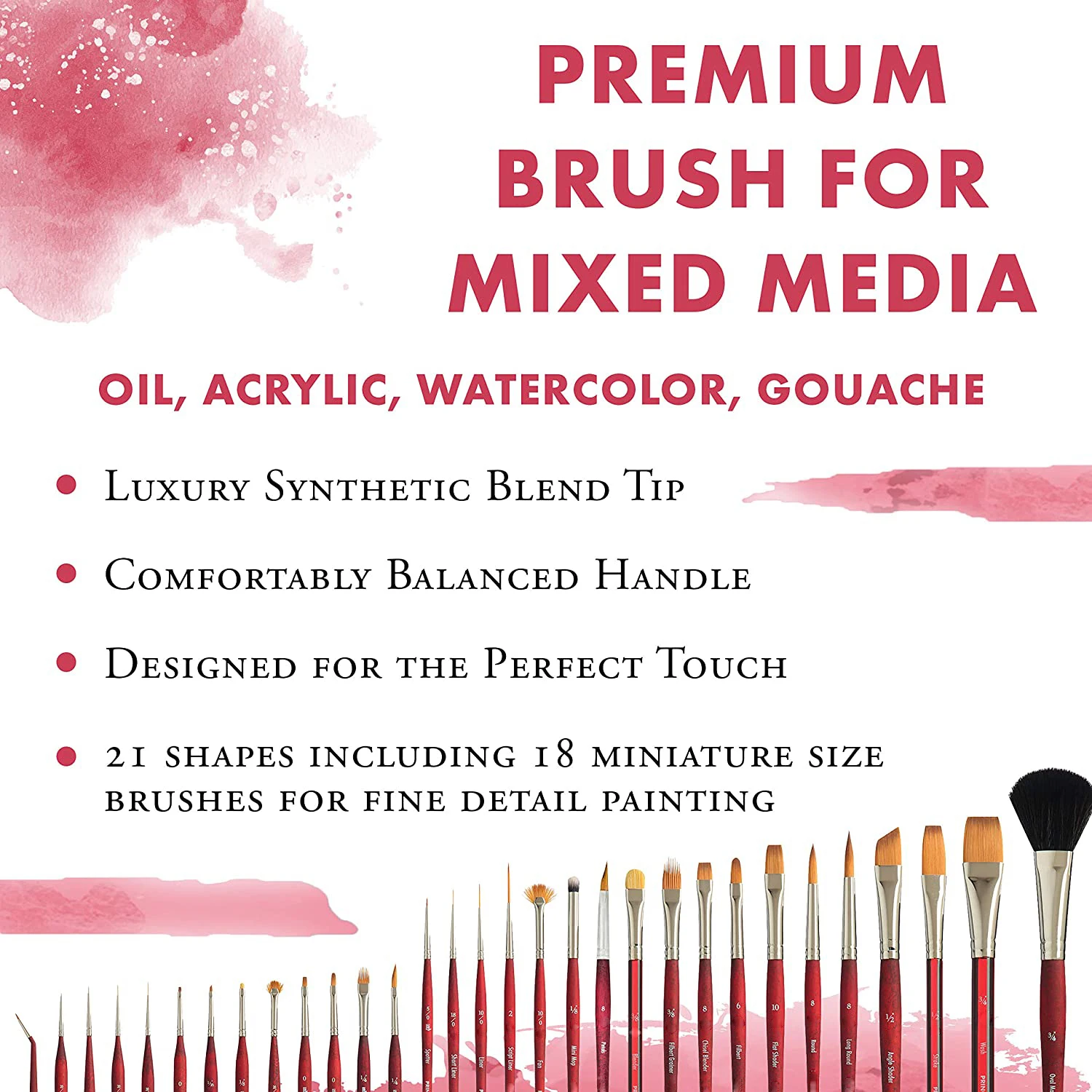Artist Paint Brush Custom dagger brush set for acrylic, oil, watercolor painting