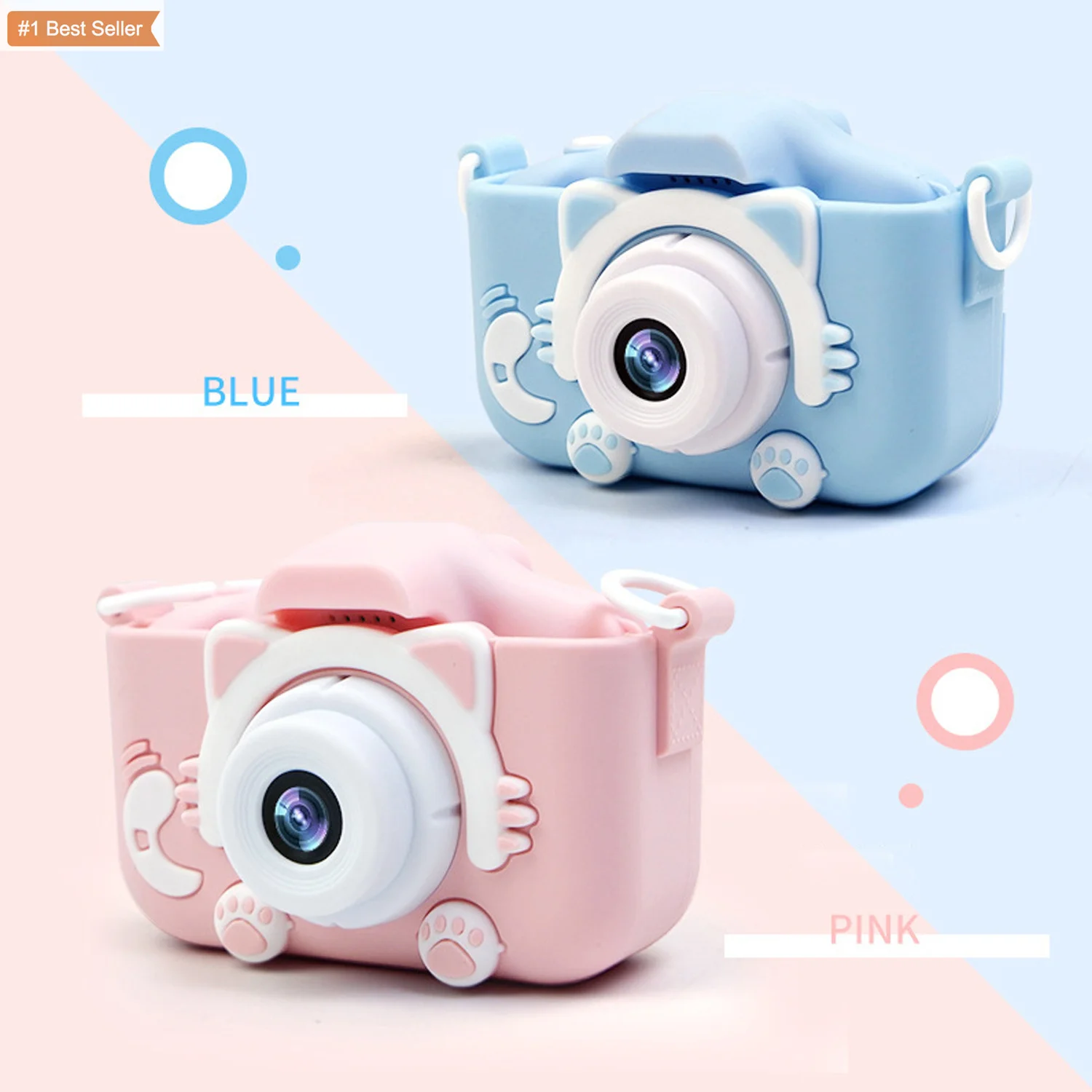 Mini Cute Kids Digital Camcorder 1080P 2000W Video Toys Built-in Games Toddler Christmas Birthday Gifts Cat Kids Camera