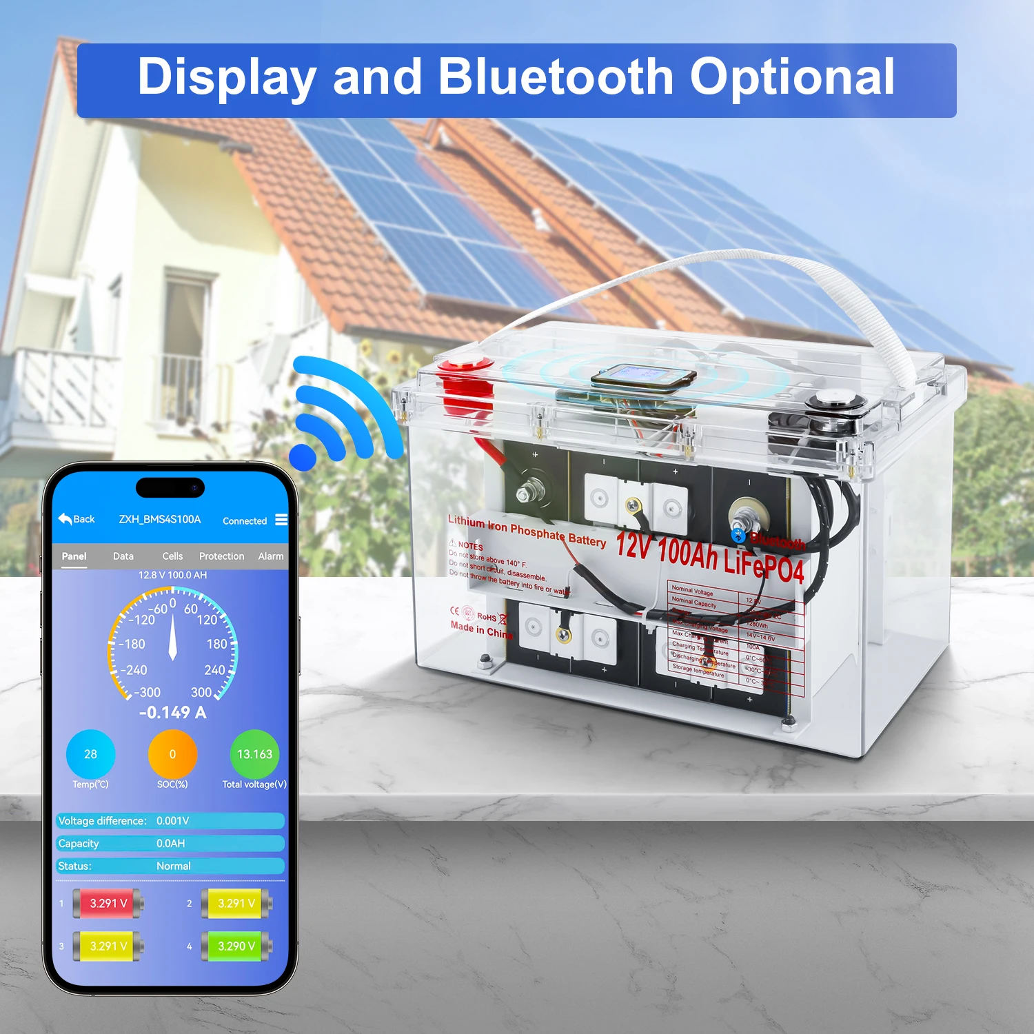 Portable Power Station LiFePO4 Battery 12v 100Ah 1280Wh Backup Solar Generator with USB Ports