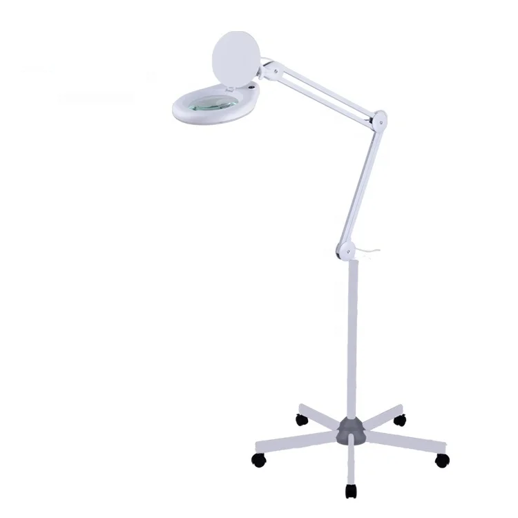 Faceshowes 5X Magnifying Lamp Rolling Floor Stand Facial Skin Salon Equipment