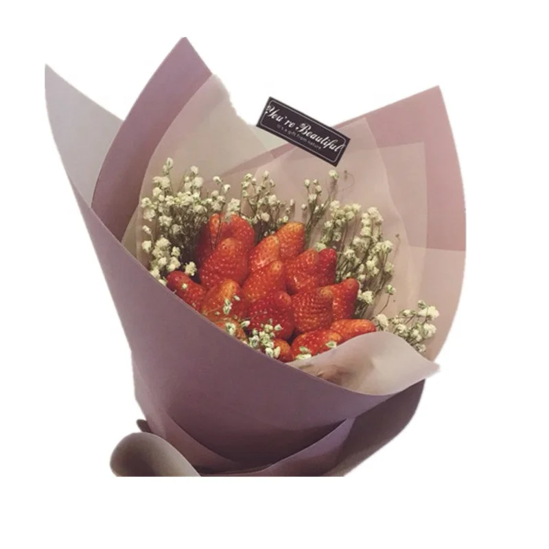 
2020 new design fog two side different color matt gift wrapping tissue paper magic edge waterproof flower wrapping paper 