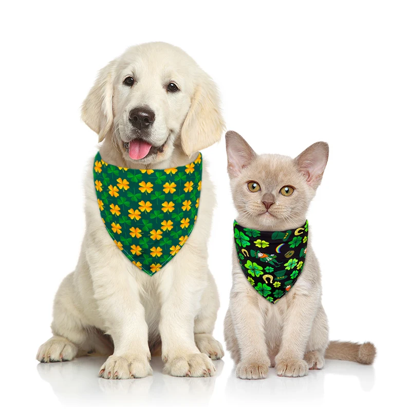 2024 Hot selling Halloween with multiple styles to choose from dog and cat double-sided square saliva pet neck scarf