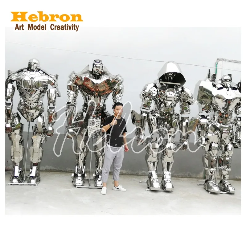 Custom Hand Casting Modern Style Outdoor Garden Large Metal Animal Statue Copper Brass Bronze Life Size robot Sculpture