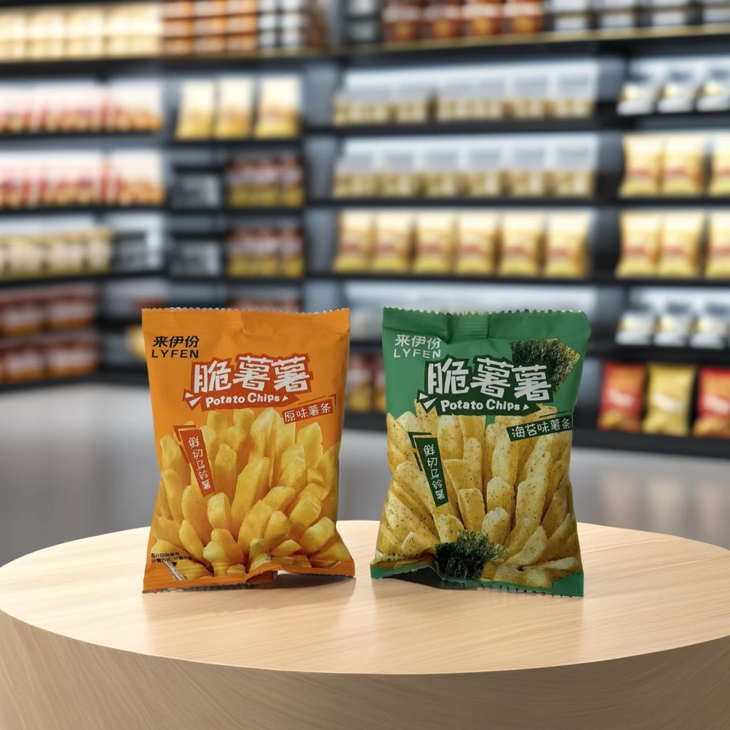Factory Custom Printed Three Side Seal Snack Crisps Plastic Packaging Bag for Potato Chips and Other Snacks