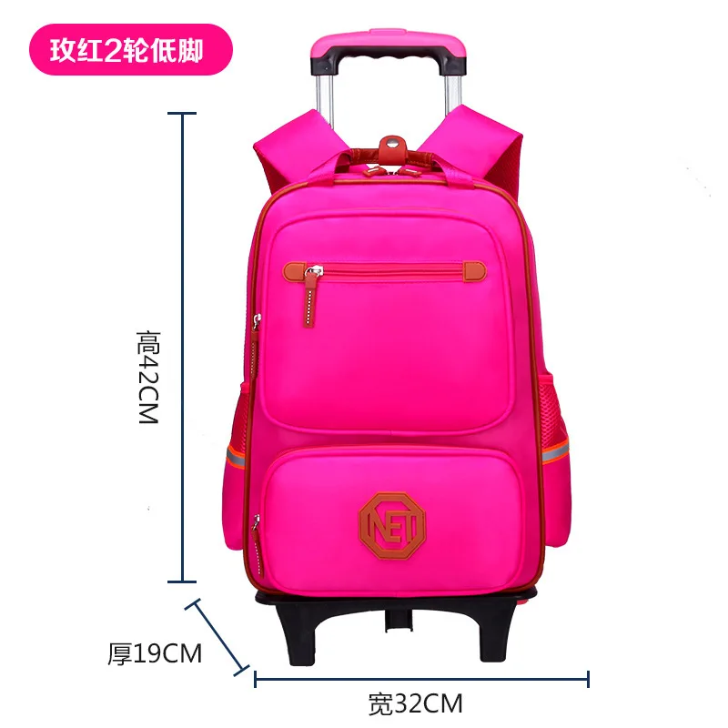Factory direct sale children trolley school bag fashion trolley travel case backpack for kids