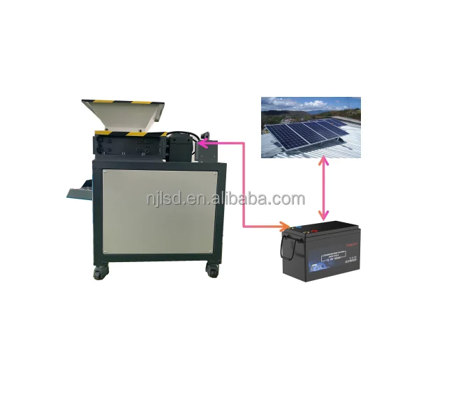 2024 new product  plastic shredder  cardboard metal (solar powered actuate) mini double shaft shredder