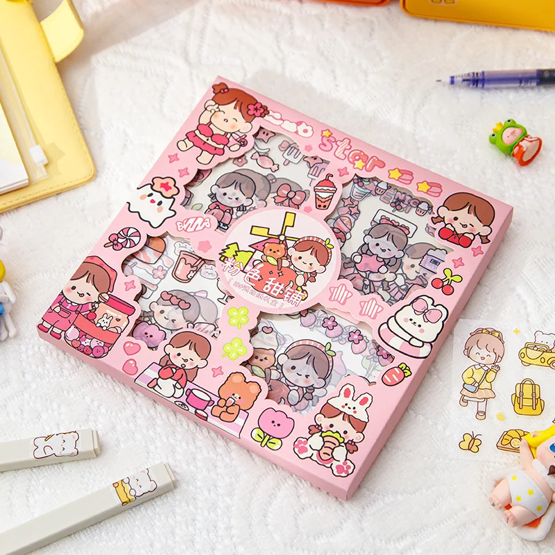 PET Advertising Sticker Sheets Die Adhesive Logo Custom Sticker Waterproof Cartoon Transparent Sticker