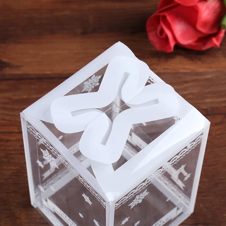 Small clear PVC PET plastic gift box Christmas gift packaging box direct factory