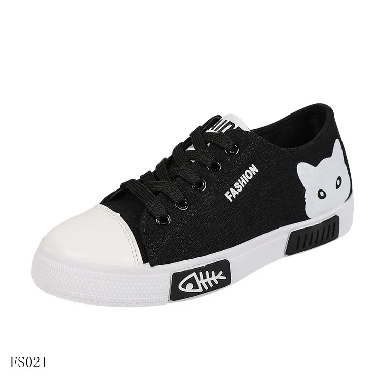 
Wholesale low cute white classic school student Vulcanize canvas shoes women 
