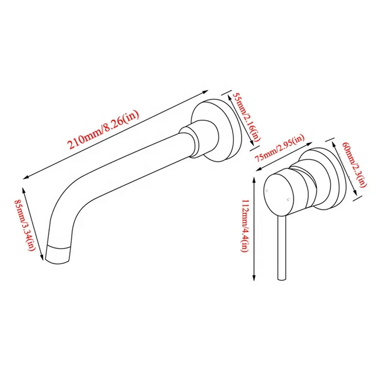 
Rose Gold Wall Mounted Basin Faucet Single Handle Hot Cold Sink Faucet Rotation Spout Brushed Gold Bathroom Watermark Mixer Tap 