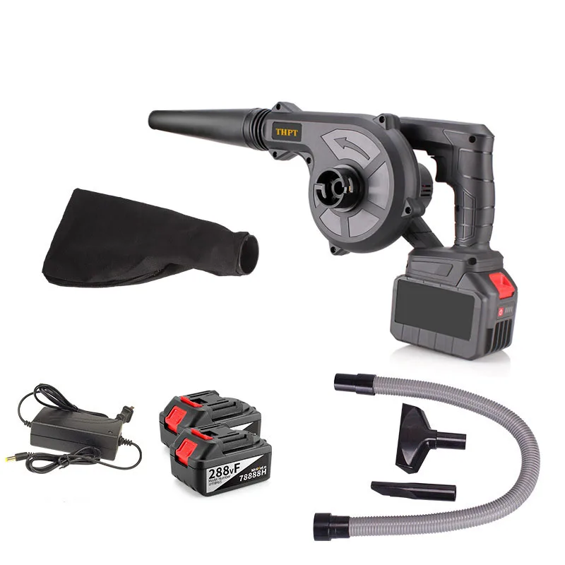 600W Multi-Functional Cordless Electric Hair Dryer Leaf Blower & Hot Air Gun Speed Adjustment Rechargeable Battery-Powered Tool