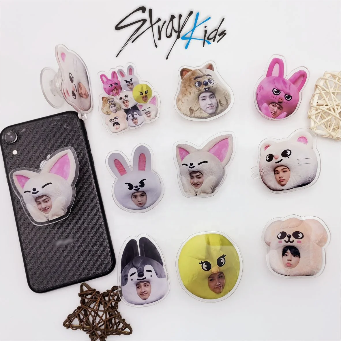 Wholesale KPOP Idol Stray Kids SKZ Cartoon Cute FELIX LEE KNOW HYUNJIN Phone Holder