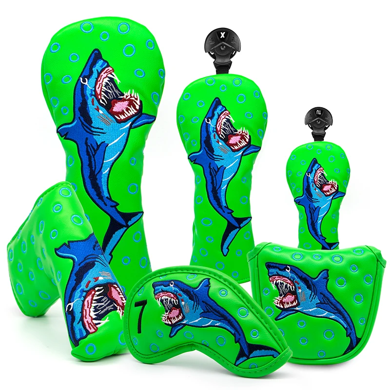 Golf Club Head Covers,Golf Headcovers Leather Golf Wood Covers for Divers Fairway Woods Hybrids(UT) with Number Tag 3 5 7 X