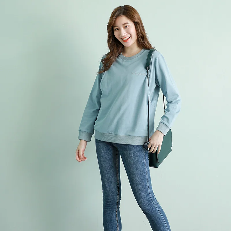 O-neck breastfeeding clothing 95% cotton full sleeve nursing top side breastfeeding access breastfeeding hoodie