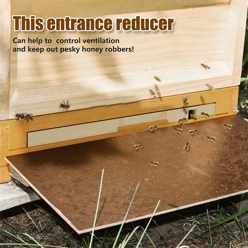 Beekeeping Supplies Control Ventilation and Keep Out Honey Robbers Wood Bee Hive Entrance Reducer for Beekeeping