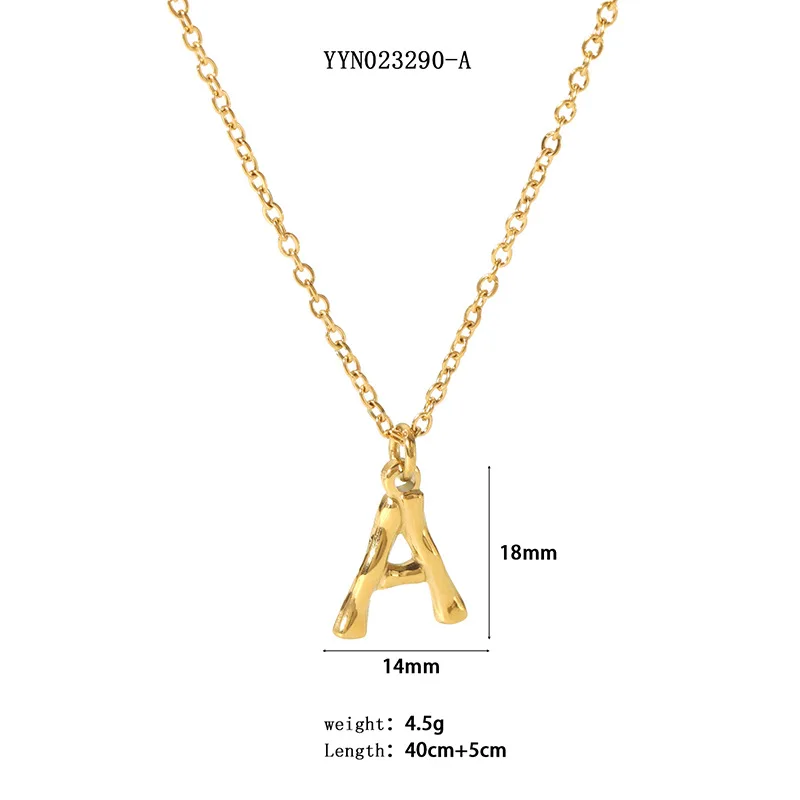 New Letters Pendant Necklaces Stainless Steel INS Style A-Z Alphabet Titanium Steel Fashion Jewelry Necklace For Woman