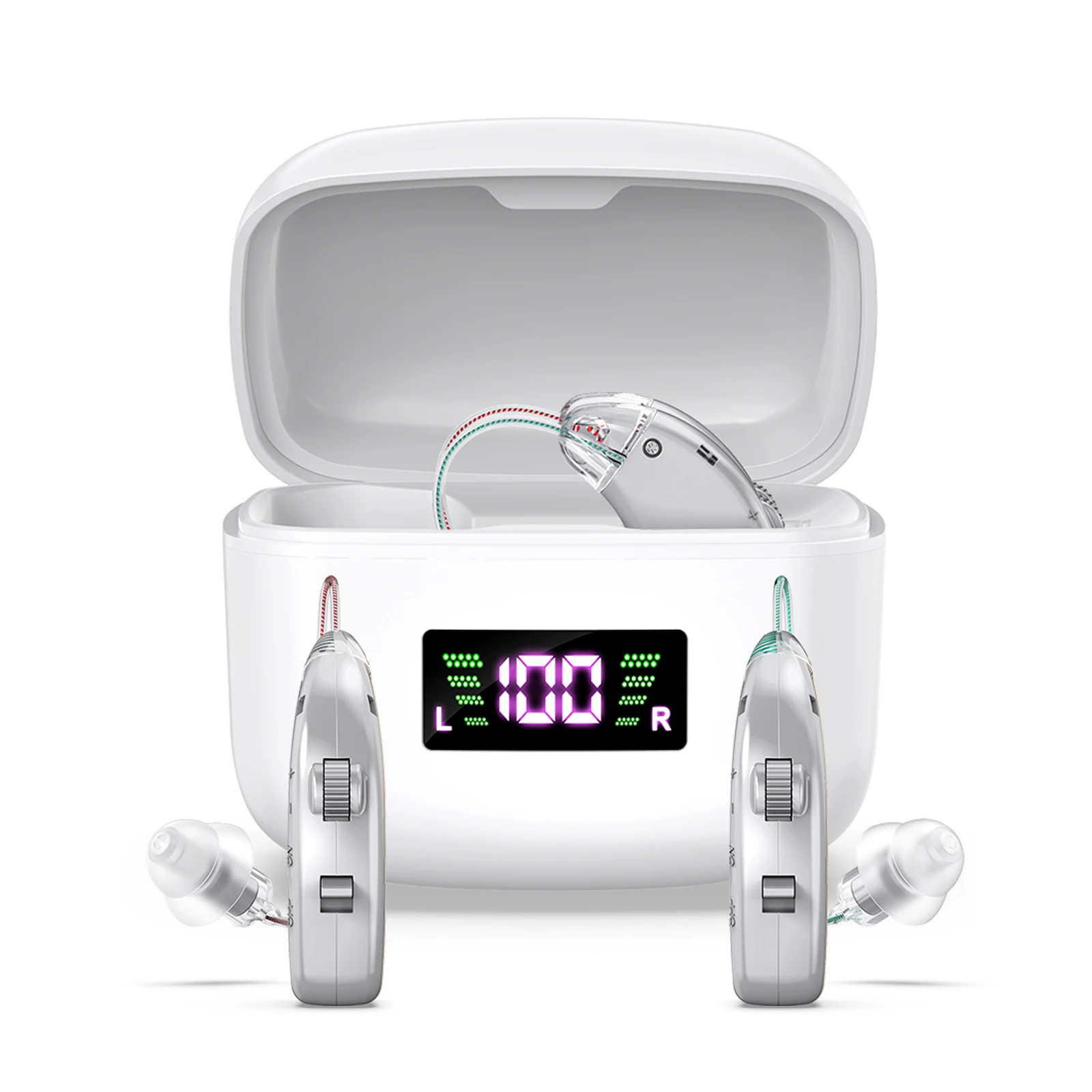 Bundle High Quality Rechargeable Wireless  BTE Sound Amplifiers with Rechargeable Case For Seniors Digital Hearing Aids