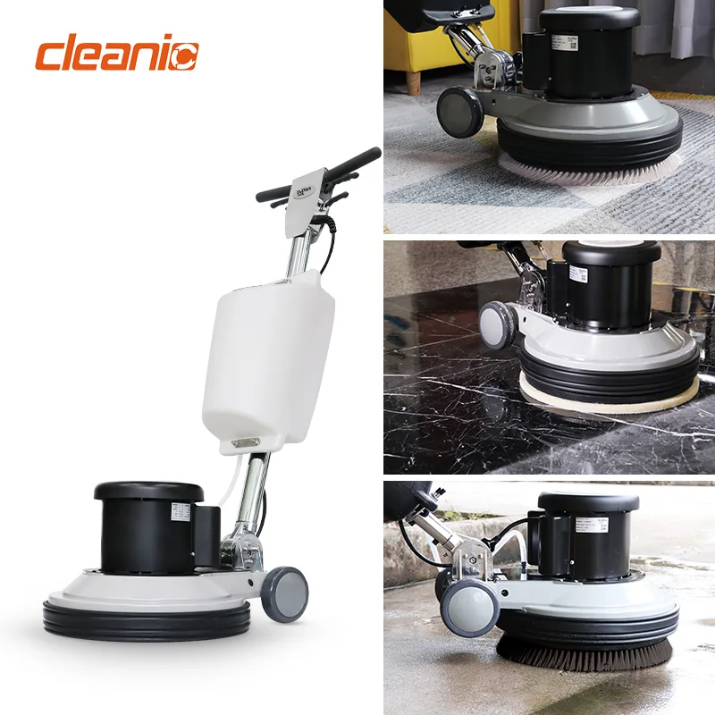 Exterior floor polish cleaning machine wired hand push industrial commercial professional single disc floor scrubber