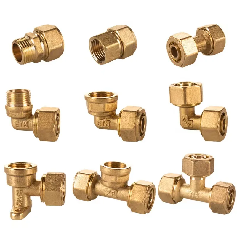 Professional Brass Copper 3 Way Pipe Connector Compression Tee