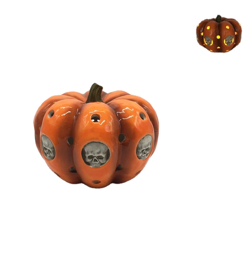Halloween Decor Ceramic Pumpkin for  Festival Party Decor Small Horror Halloween Yard Decor