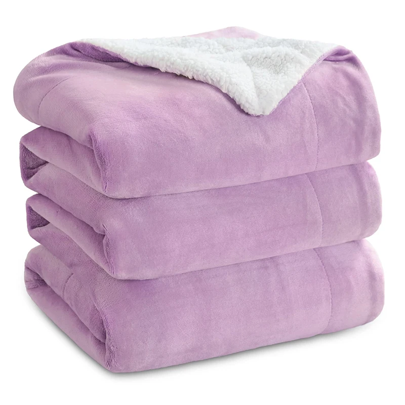 100% Cotton Comfortable And Warm Hospital Thermal Throw Quilt Blankets Purple Twin Size