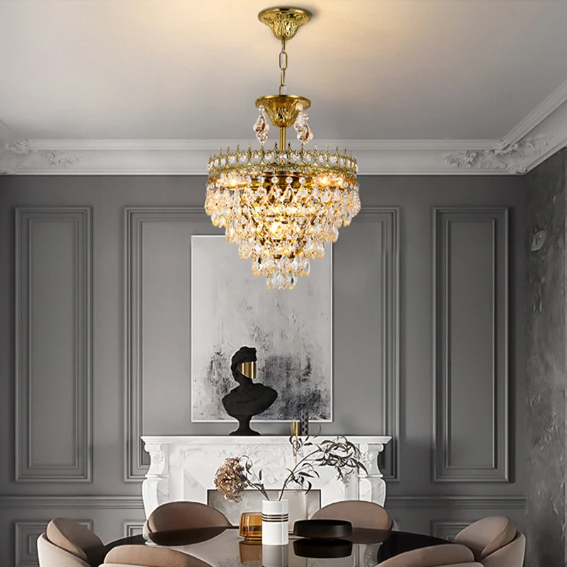 Postmodern Gold Crystal Chandelier Light Indoor Round LED Hanging Lamp Style Cheap Nordic Modern Crystal Chandelier