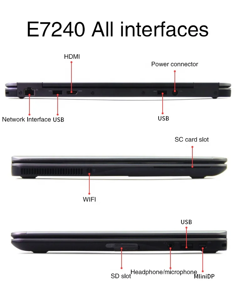 
Refurbished Netbook Business office used laptops wholesale i7 i5 laptop pro book elite book E7240 E7250 E7440 E7470 E7450 