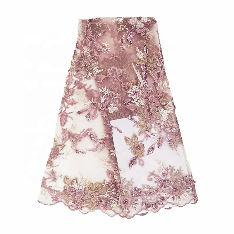 factory price new sample bridal embroidery sequence lace fabric