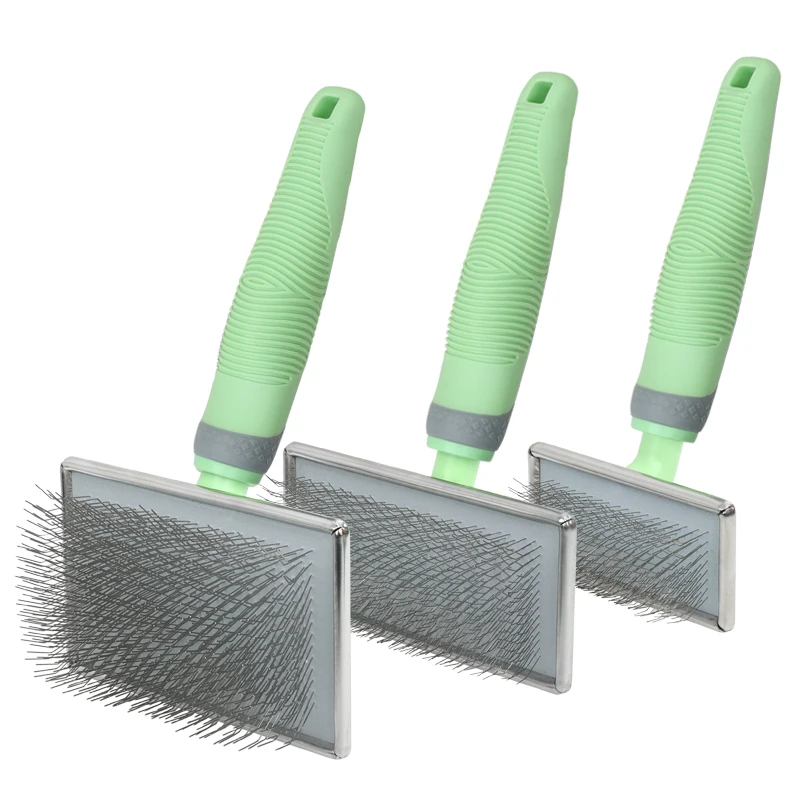 Factory Wholesale Custom Logo Cat Pin Needle Hair Remover Brush Dog Pet Massage Grooming Slicker Brush