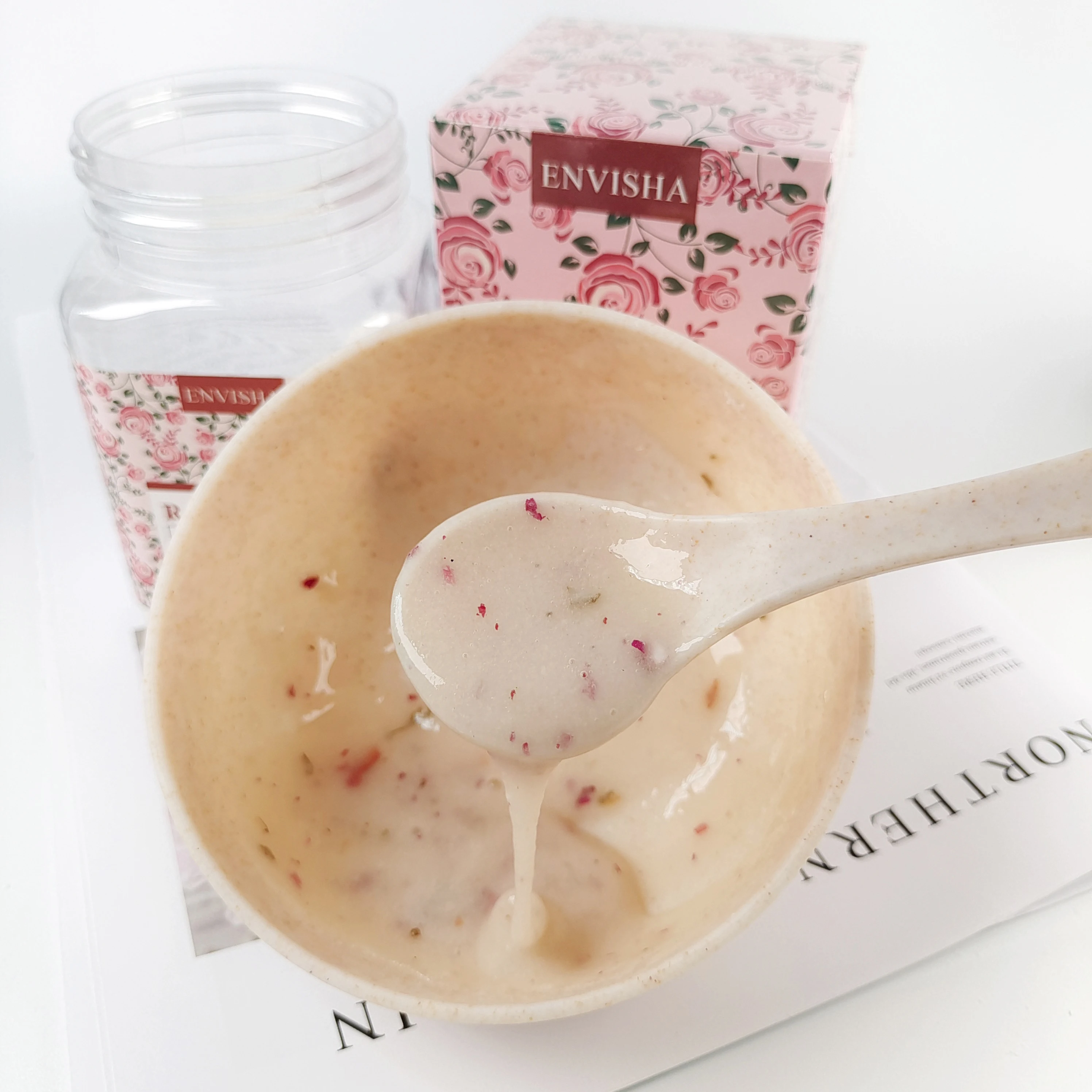 Envisha Custom peel off jellymask powder Wholesale chamomile rose Disposable Collagen Facial jelly mask powder