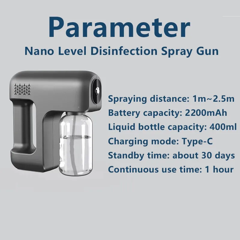 
Household portable wireless handheld atomization disinfection fog machine fog machine blue light steam spray gun disinfection 