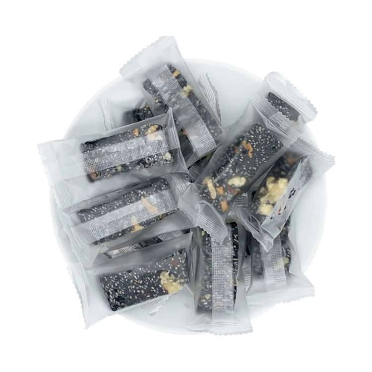 
Healthy protein snack mixed nuts food soft bar walnut candy in black sesame flavor 