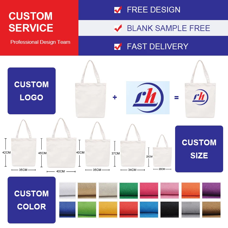 Wholesale promotional custom logo printing organic grocerie shopping bulk 100% cloth canvas tote cotton bag