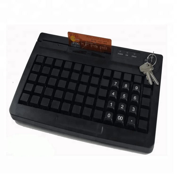
60 Keys Programmable Electronic Keylock Card Reader POS Keyboard  