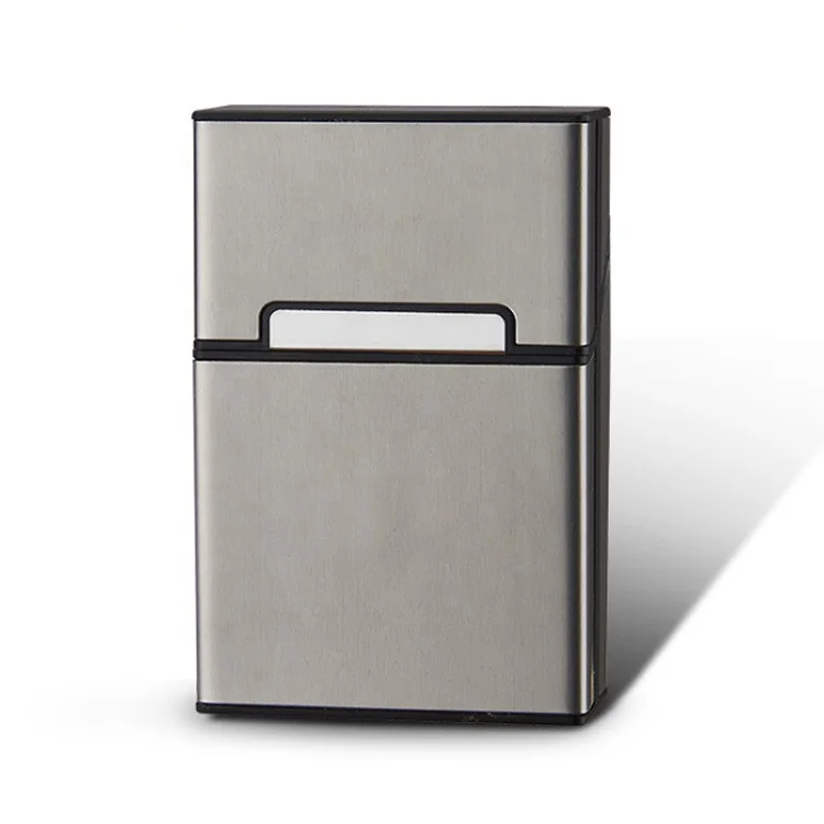 High Quality Magnetic Automatic Waterproof Mens 20 pcs Silver Aluminum Metal Cigarette Case