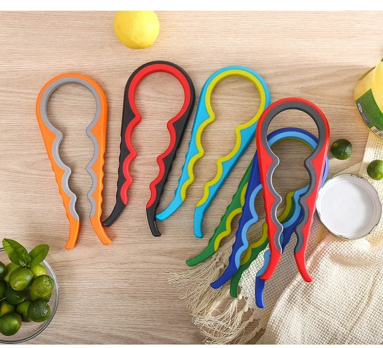 4 in 1 Kitchen Tool Multipurpose Plastic Lightweight Labor Saving Safety Manual Can Opener