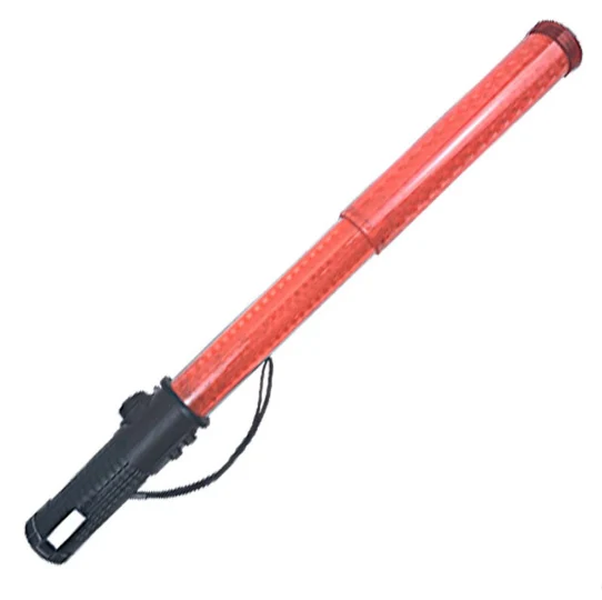 Handheld Magnetic LED Flashing Wand Red Color Whistle Warning Stick Traffic Signal Baton