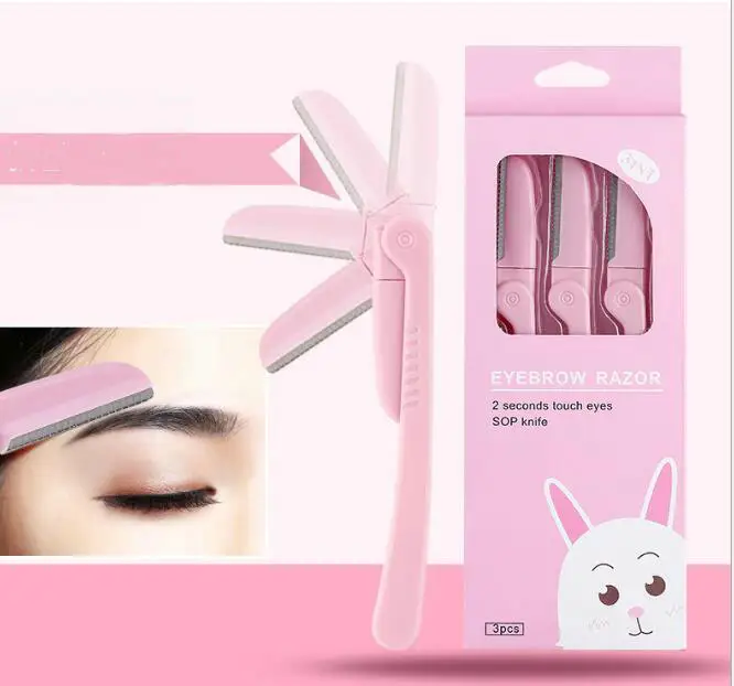 
3Pcs/Set Facial Eyebrow Trimmer Face Hair Razor Beauty Face Eye brow Sharper Shaver Blades 