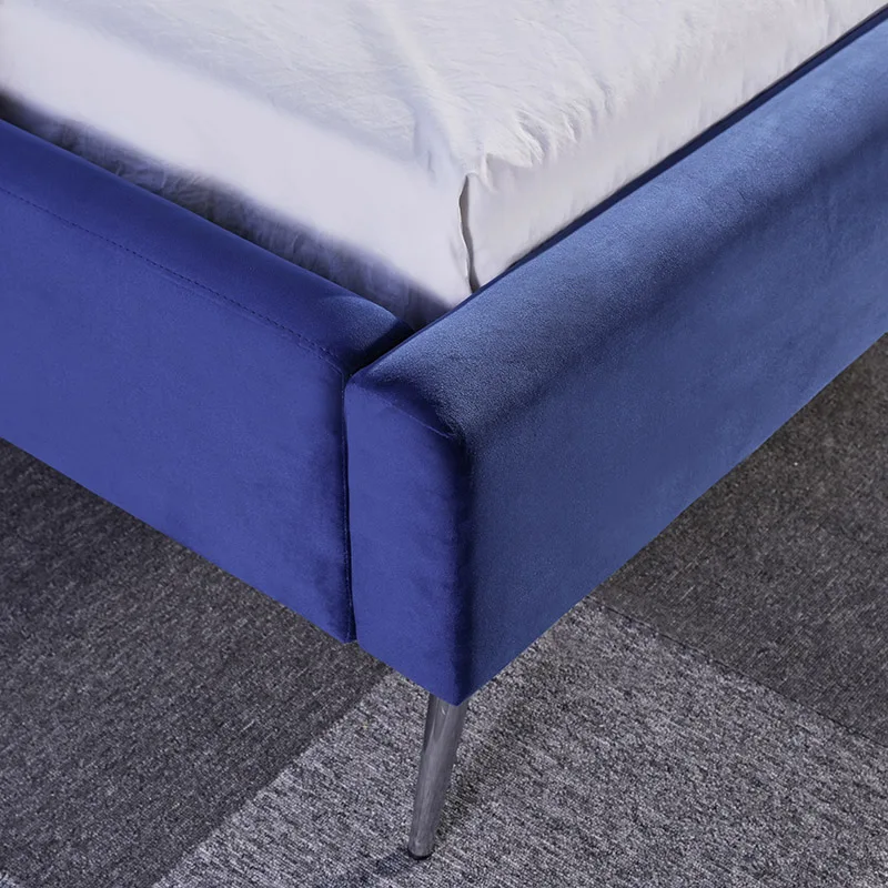 Linsy оптовая продажа Cama Nordic Modern двуспальный размер синий бархатный кнопочный