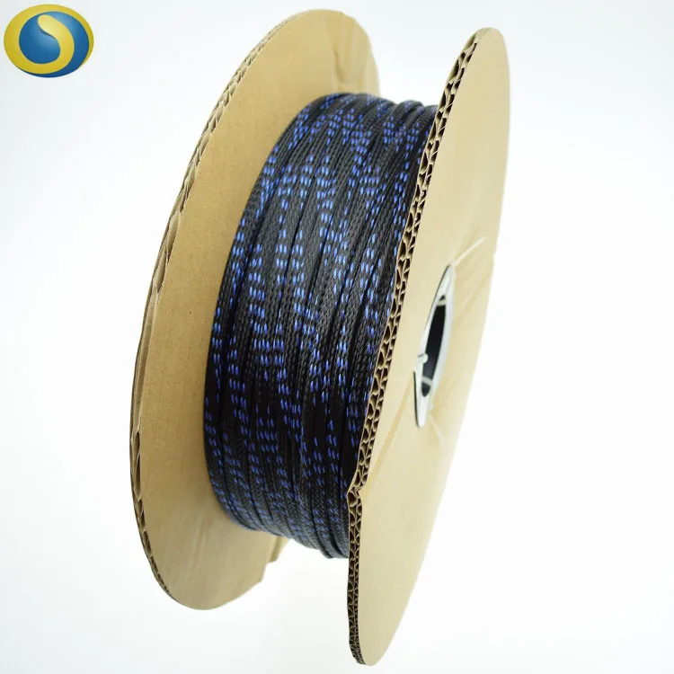 Black Red 1/2 inch PET Expandable Braided Sleeving 12mm braided cable sleeve