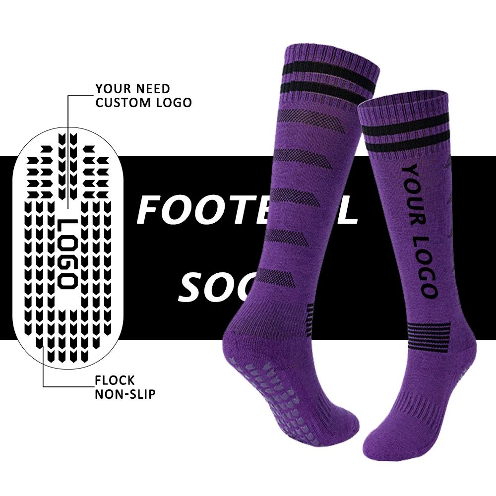Uron soccer designer athletic crew cotton socks custom anti slip men sports grip football socks athletic compression socks