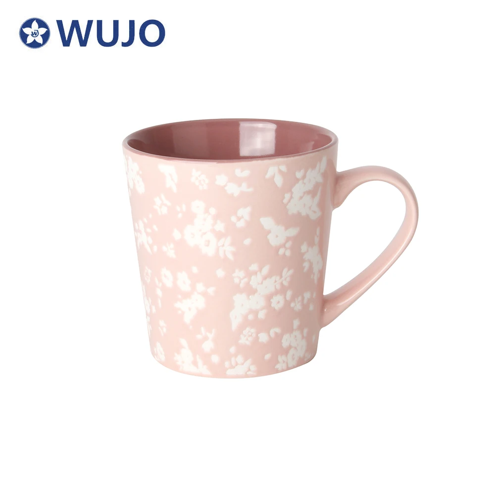 Li Ling Color Glazed Ceramic Cups Nordic Ceramic Reusable Coffee Cup with Unglazed Design