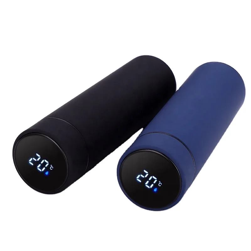Rubber paint LED temperature display cup 304 stainless steel intelligent thermal insulation Cup business gift straight
