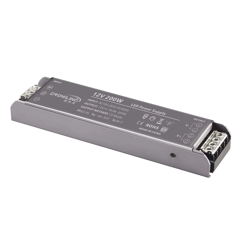Growling pf0.95 ip20 smps 24v led driver 200w power supply for led strip