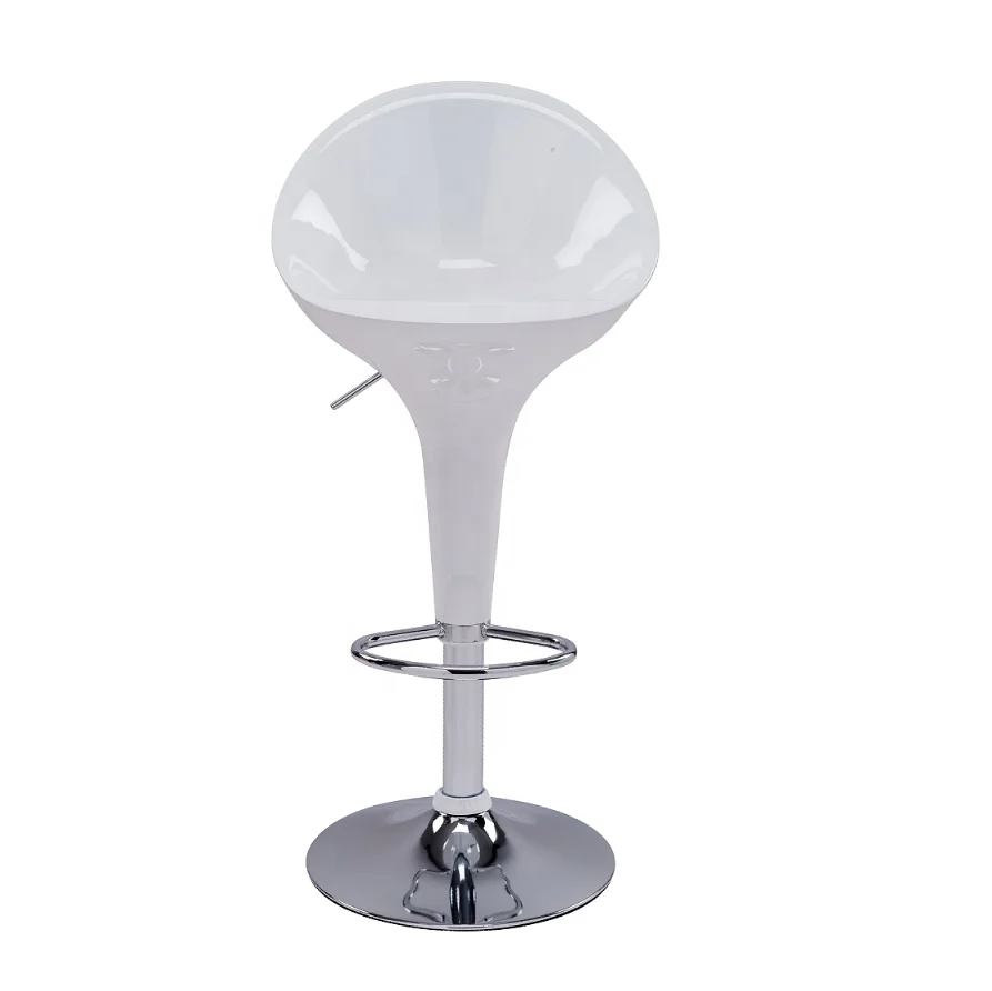 Hydraulic Swivel Bar Chair Adjustable Height Swivel Salon Stool Modern Simple ABS Plastic Sofa Stool with Comfortable Backrest
